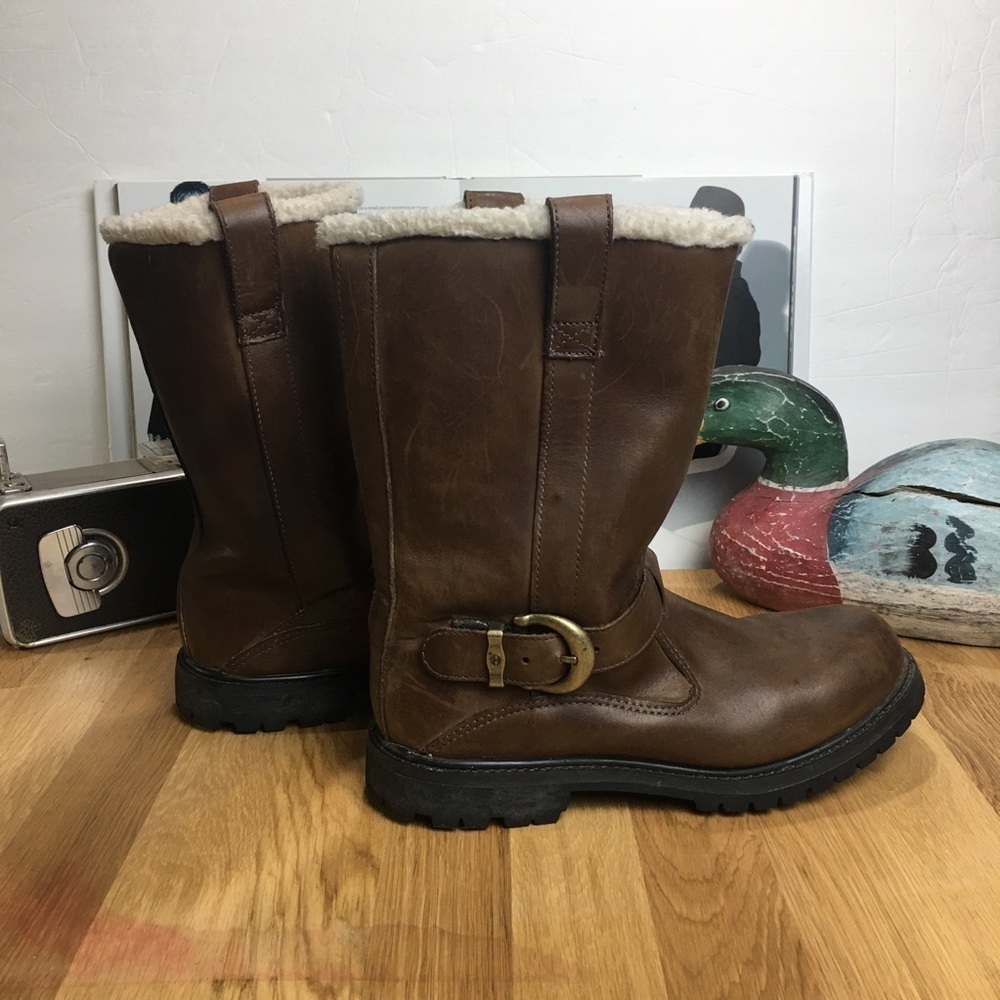 Timberland Leather Sherpa biker boots